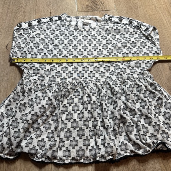 Pilcro Anthropologie Blouse Top Womens Small Boho Geometric Floral Embroidered - Picture 3 of 7